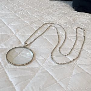 Fashion Silver Necklace Long W/Round Pendant